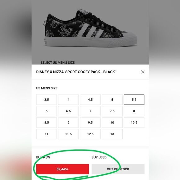 Disney Adidas Nizza Sport Goofy Shoes NIB - Picture 8 of 16